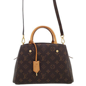 Louis Vuitton Monogram Leather Montaigne 2way Shoulder Bag Brown